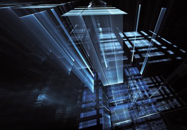 Bilgisayar soyut tehnology görüntü oluşturulur. Üç boyutlu 3d fraktal, doku