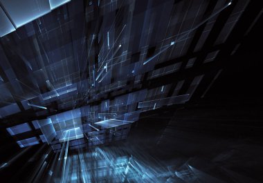 Bilgisayar soyut tehnology görüntü oluşturulur. Üç boyutlu 3d fraktal, doku