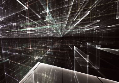 Bilgisayar soyut tehnology görüntü oluşturulur. Üç boyutlu 3d fraktal, doku