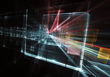 Bilgisayar soyut tehnology görüntü oluşturulur. Üç boyutlu 3d fraktal, doku