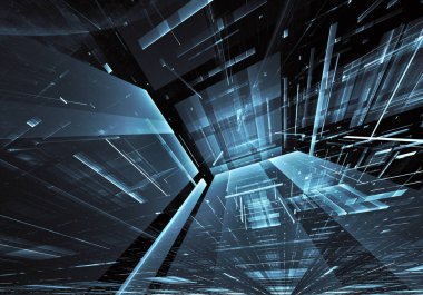 Bilgisayar soyut tehnology görüntü oluşturulur. Üç boyutlu 3d fraktal, doku