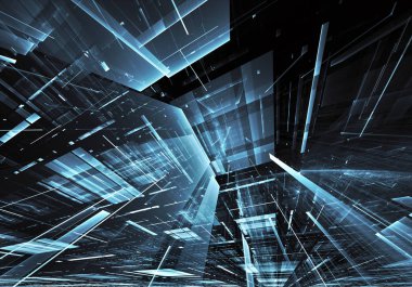 Bilgisayar soyut tehnology görüntü oluşturulur. Üç boyutlu 3d fraktal, doku