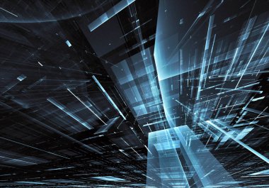 Bilgisayar soyut tehnology görüntü oluşturulur. Üç boyutlu 3d fraktal, doku