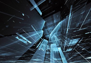 Bilgisayar soyut tehnology görüntü oluşturulur. Üç boyutlu 3d fraktal, doku