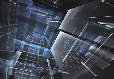 Bilgisayar soyut tehnology görüntü oluşturulur. Üç boyutlu 3d fraktal, doku