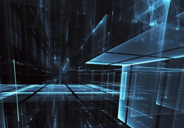 Bilgisayar soyut tehnology görüntü oluşturulur. Üç boyutlu 3d fraktal, doku