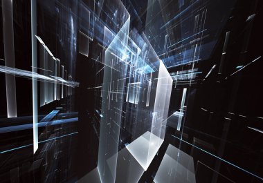 Bilgisayar soyut tehnology görüntü oluşturulur. Üç boyutlu 3d fraktal, doku