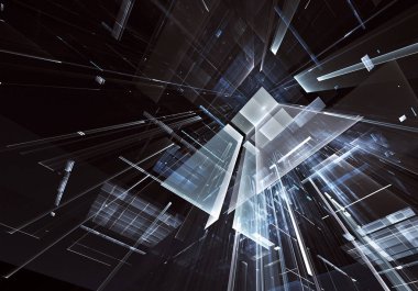 Bilgisayar soyut tehnology görüntü oluşturulur. Üç boyutlu 3d fraktal, doku