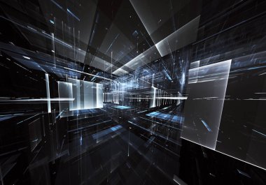 Bilgisayar soyut tehnology görüntü oluşturulur. Üç boyutlu 3d fraktal, doku