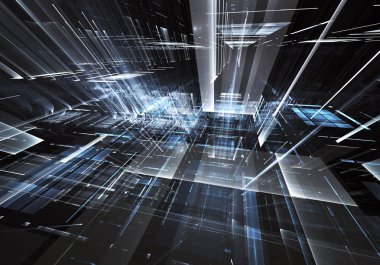 Bilgisayar soyut tehnology görüntü oluşturulur. Üç boyutlu 3d fraktal, doku