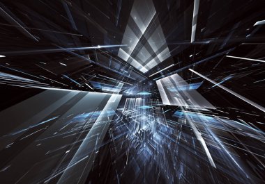 Bilgisayar soyut tehnology görüntü oluşturulur. Üç boyutlu 3d fraktal, doku