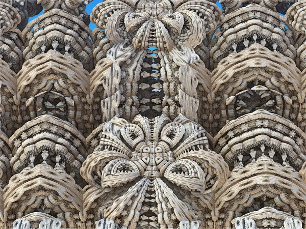 Fantastische Stad Rendering Fractal Abstract Ontwerp — Stockfoto