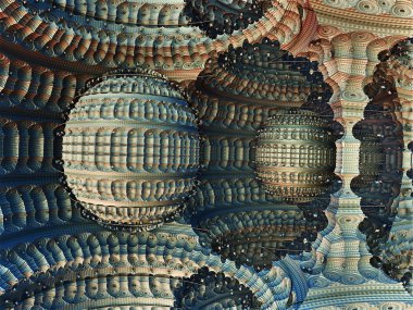 Muhteşem şehir, 3d render, fraktal soyut tasarım