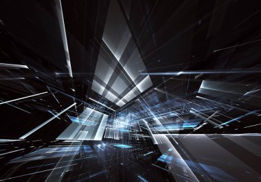 Bilgisayar soyut tehnology görüntü oluşturulur. Üç boyutlu 3d fraktal, doku