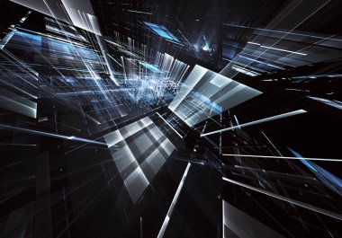 Bilgisayar soyut tehnology görüntü oluşturulur. Üç boyutlu 3d fraktal, doku