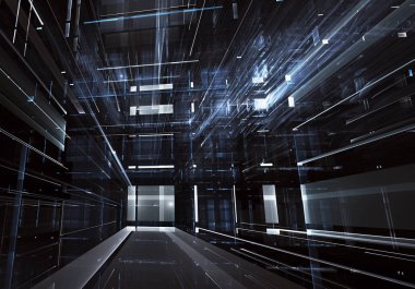 Bilgisayar soyut tehnology görüntü oluşturulur. Üç boyutlu 3d fraktal, doku