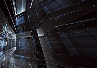 Bilgisayar soyut tehnology görüntü oluşturulur. Üç boyutlu 3d fraktal, doku