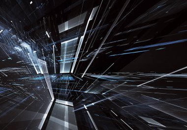 Bilgisayar soyut tehnology görüntü oluşturulur. Üç boyutlu 3d fraktal, doku