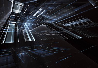 Bilgisayar soyut tehnology görüntü oluşturulur. Üç boyutlu 3d fraktal, doku