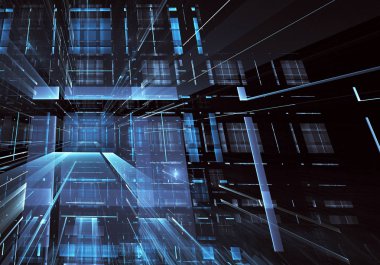 Bilgisayar soyut tehnology görüntü oluşturulur. Üç boyutlu 3d fraktal, doku