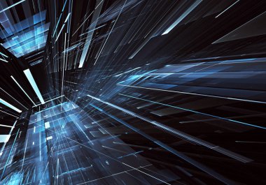 Bilgisayar soyut tehnology görüntü oluşturulur. Üç boyutlu 3d fraktal, doku