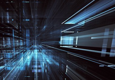 Bilgisayar soyut tehnology görüntü oluşturulur. Üç boyutlu 3d fraktal, doku