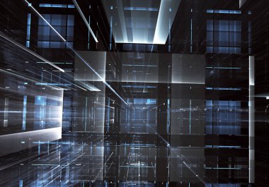 Bilgisayar soyut tehnology görüntü oluşturulur. Üç boyutlu 3d fraktal, doku