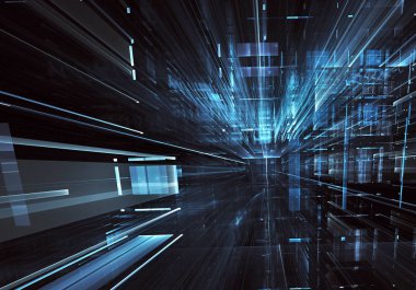 Bilgisayar soyut tehnology görüntü oluşturulur. Üç boyutlu 3d fraktal, doku