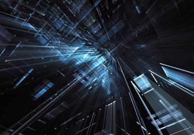 Bilgisayar soyut tehnology görüntü oluşturulur. Üç boyutlu 3d fraktal, doku