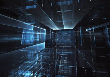 Bilgisayar soyut tehnology görüntü oluşturulur. Üç boyutlu 3d fraktal, doku