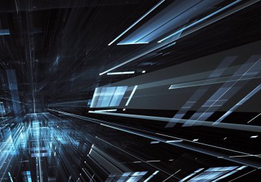 Bilgisayar soyut tehnology görüntü oluşturulur. Üç boyutlu 3d fraktal, doku