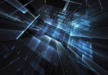 Bilgisayar soyut tehnology görüntü oluşturulur. Üç boyutlu 3d fraktal, doku