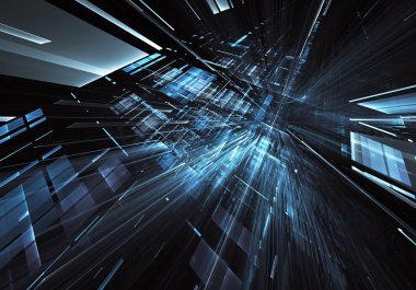 Bilgisayar soyut tehnology görüntü oluşturulur. Üç boyutlu 3d fraktal, doku