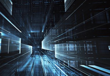 Bilgisayar soyut tehnology görüntü oluşturulur. Üç boyutlu 3d fraktal, doku