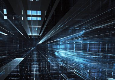 Bilgisayar soyut tehnology görüntü oluşturulur. Üç boyutlu 3d fraktal, doku