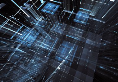 Bilgisayar soyut tehnology görüntü oluşturulur. Üç boyutlu 3d fraktal, doku