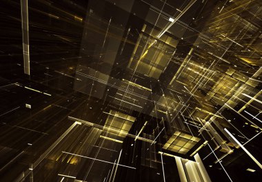 Bilgisayar soyut tehnology görüntü oluşturulur. Üç boyutlu 3d fraktal, doku