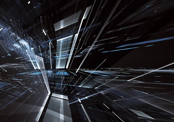 Bilgisayar soyut tehnology görüntü oluşturulur. Üç boyutlu 3d fraktal, doku