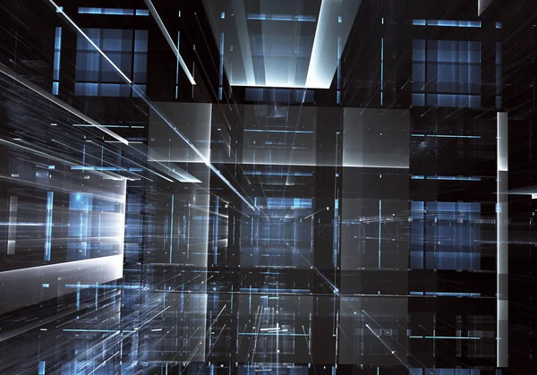 Bilgisayar soyut tehnology görüntü oluşturulur. Üç boyutlu 3d fraktal, doku