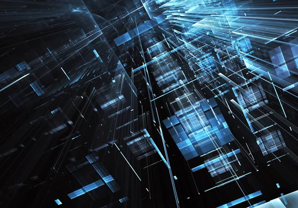 Bilgisayar soyut tehnology görüntü oluşturulur. Üç boyutlu 3d fraktal, doku