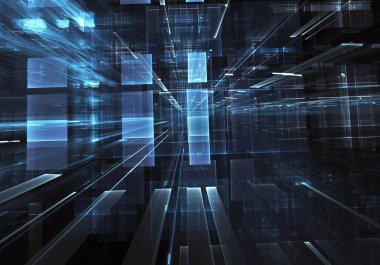 Bilgisayar soyut tehnology görüntü oluşturulur. Üç boyutlu 3d fraktal, doku