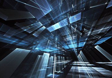 Bilgisayar soyut tehnology görüntü oluşturulur. Üç boyutlu 3d fraktal, doku