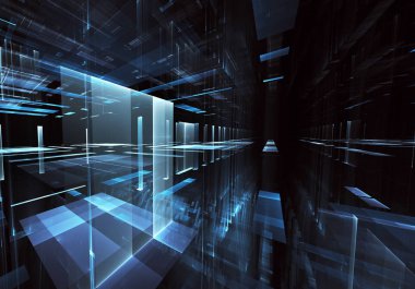 Bilgisayar soyut tehnology görüntü oluşturulur. Üç boyutlu 3d fraktal, doku