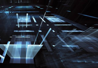 Bilgisayar soyut tehnology görüntü oluşturulur. Üç boyutlu 3d fraktal, doku