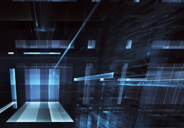 Bilgisayar soyut tehnology görüntü oluşturulur. Üç boyutlu 3d fraktal, doku