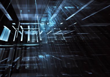 Bilgisayar soyut tehnology görüntü oluşturulur. Üç boyutlu 3d fraktal, doku