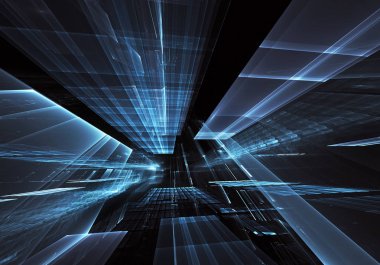 Bilgisayar soyut tehnology görüntü oluşturulur. Üç boyutlu 3d fraktal, doku