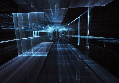 Bilgisayar soyut tehnology görüntü oluşturulur. Üç boyutlu 3d fraktal, doku