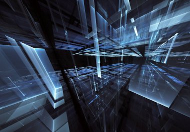 Bilgisayar soyut tehnology görüntü oluşturulur. Üç boyutlu 3d fraktal, doku