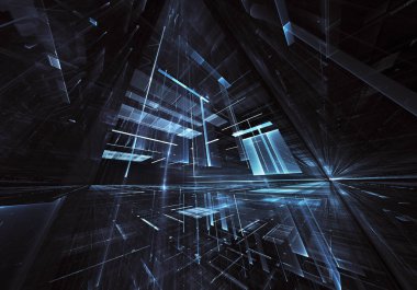 Bilgisayar soyut tehnology görüntü oluşturulur. Üç boyutlu 3d fraktal, doku